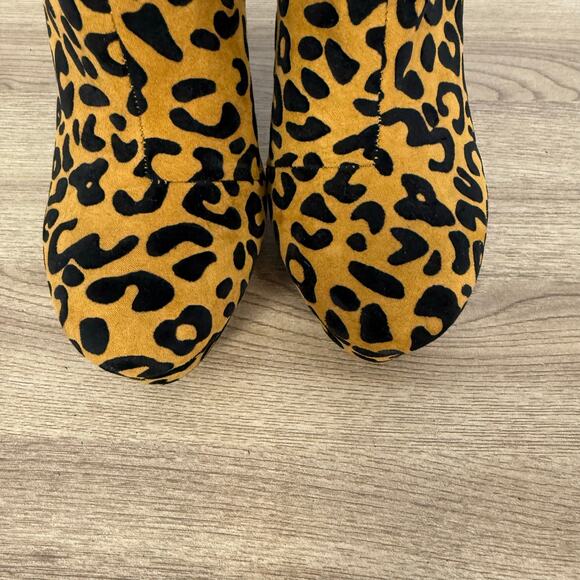 Unbranded Womens Leopard Print Platform Chunky Booties Size 9 Animal Print Club - Picture 5 of 10